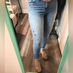 Lucky Brand Embroidered Skinny Jeans